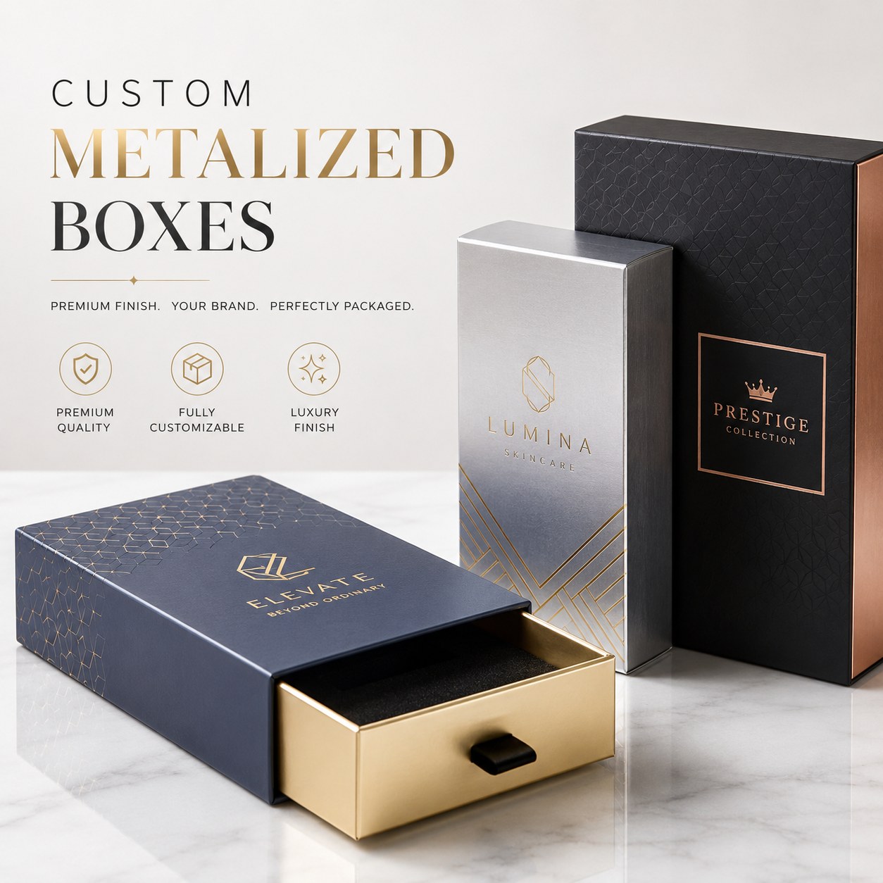 Metalized Boxes custom packaging